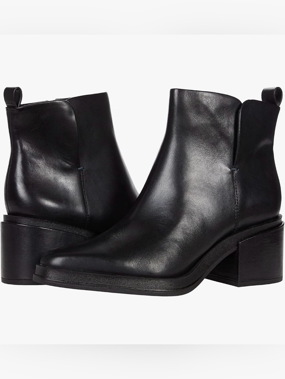 Franco Sarto Dalden Booties Umber Black Leather 7.5